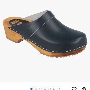 Lotta from Stockholm Swedish black Classic Clug Woman  Black Leather Clogs